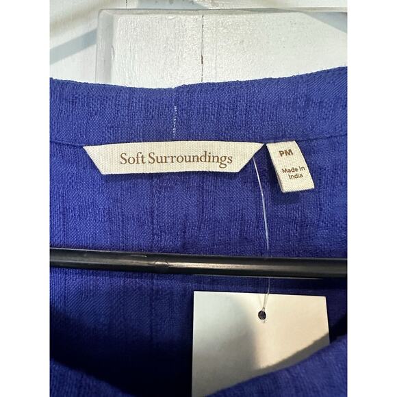 NWT Soft Surroundings Size Medium Remi Linen Blend Gauze Shift Dress Textured - Picture 4 of 14